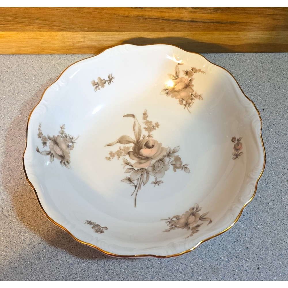 Johann Haviland Bavaria Germany Sephia Rose Salad Bowl Replacement, Qty 1